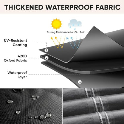 BALEINE Patio Furniture Covers, Outdoor Furniture Covers Waterproof, Heavy Duty Oxford Patio Table Cover for Outdoor Table, Chair, Sofa, Desk (Black, 108"L x 82"W x 28"H)