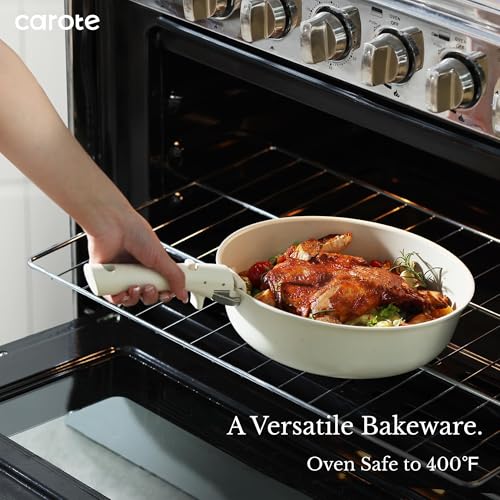 CAROTE 19pcs Pots and Pans Set, Nonstick Cookware Set Detachable Handle, Induction Kitchen Cookware Sets Non Stick with Removable Handle, RV Cookware Set, Oven Safe
