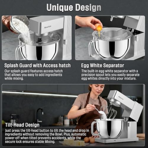 Stand Mixer 8.5Qt, Kitchen Electric Standing Mixer for Baking