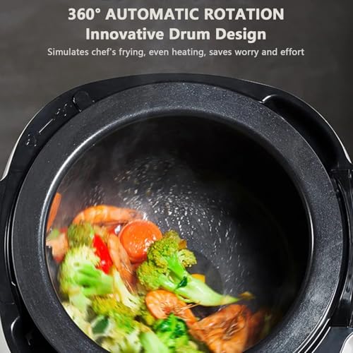 2000w 6l Auto Cooking Wok Fried Rice Machine, Three-Speed Pot and Fire Adjustment, Inner Pot 360° Rotation, 3D All-Round Heating, Suitable for Restaurants, Supermarkets