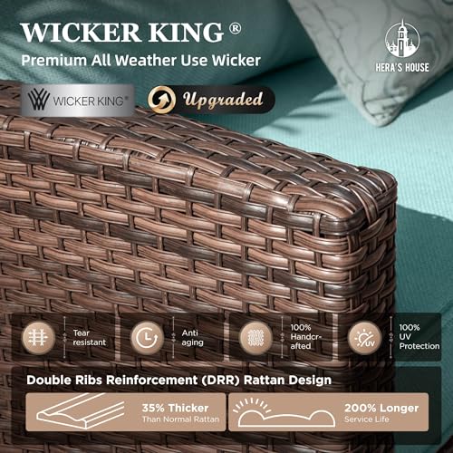 HERA'S HOUSE Wicker Patio Furniture Set,Outdoor Sectional Conversation Set