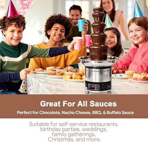 Commercial Chocolate Fountain Machine, Chocolate Fountains for Parties Weddings and Parties 4 Tier Chocolate Fountain Machine for Melts Cheese, Queso, Candy and Liqueur (5 Tier)