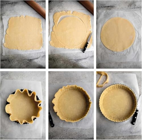 Space Home - Quiche Lorraine Deep Dish Pie Pan - 9.44 inch Tart Pans with Removable Bottoms - Apple Pie Pan - 9.44 inch Tarte Tatin Pan - Deep Dish Pie Crust - Quiche Baking Dish