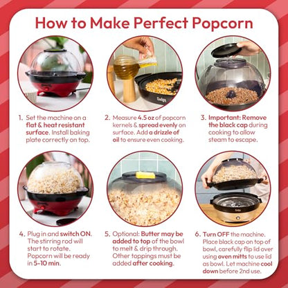 Gadgy Popcorn Machine - Lid & Stirrer - Parties - Sugar & Spice Compatible