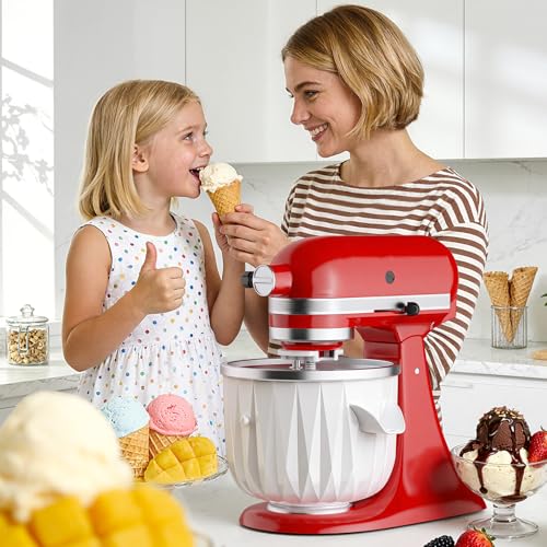 HOZODO Ice Cream Maker Attachment for KitchenAid Stand Mixer, 2 Quart