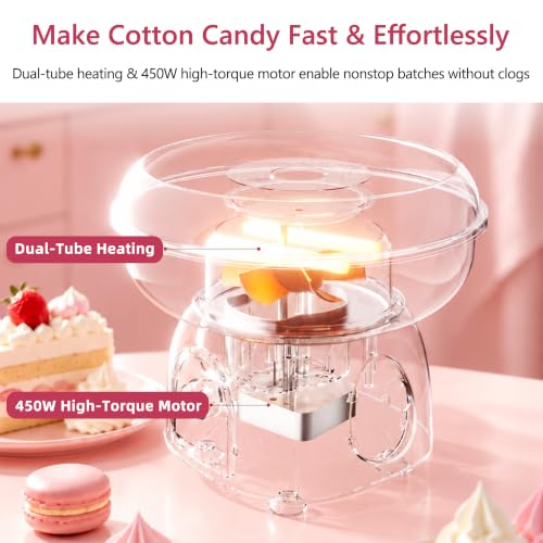 Cotton Candy Machine for Home & Kids, Mini Countertop Cotton Candy Maker