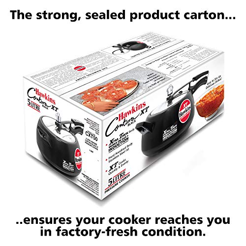 Hawkins Contura Hard Anodized Induction Compatible Extra Thick Base Pressure Cooker, Black, 5L