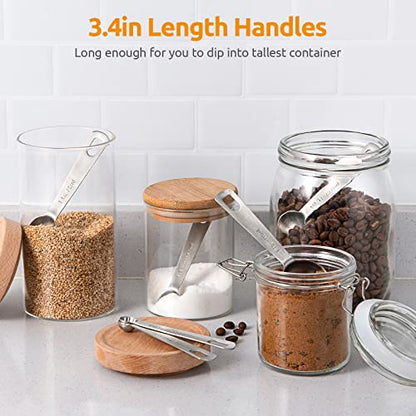 U-Taste 18/8 Stainless Steel Measuring Spoons Set: 7 Piece - 1/8, 1/4, 1/2, 3/4 tsp, 1 tsp, 1/2 & 1 tbsp for Dry & Liquid Ingredients