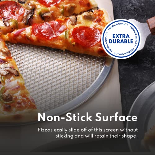 New Star Foodservice Restaurant-Grade Seamless Aluminum Pizza Baking Screen, 12 Inch, Pack of 6