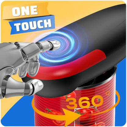 Electric Can Opener, One Touch Battery Operated Hands Free Automatic Can Opener with Smooth Edge Cut for Seniors, Arthritis & Weak Hands, Kitchen Gadget Fits Most Standard Cans