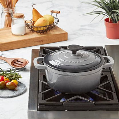 Smith & Clark 3-Quart Enameled Cast Iron Dutch Oven Pot with Lid, Gray