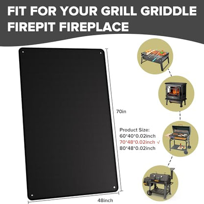 60" x 40" Under Grill Mats for Outdoor Grill, Double-Sided Fireproof Grill Protector Pad, Waterproof, Oil-Proof, Indoor Fireplace/Fire Pit Mat, Easy-Clean BBQ/Grill Floor Mat for Deck, Patio and Lawn - CookCave