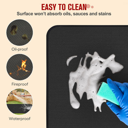 60×42 Inch Under Grill Mats for Outdoor Grill, Hearth Rugs for Fireplaces Fire Resistant, Gas and BBQ Grill Oil-Proof Water-Proof Protector for Decks, Patios and Indoor Grill - CookCave