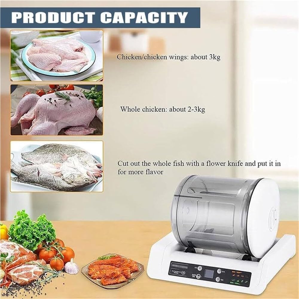Commercial Vacuum Tumbler Marinating Machine,Large Capacity Pickling Barrel & 0-10h Timer Setting,Meat Tumbler Marinator,for Beef Pork Mutton