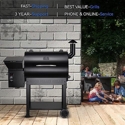 Z GRILLS Pellet Smoker Grill with PID Control, Rain Cover, 700 sq. in Cooking Area for Outdoor BBQ, ZPG-7002B