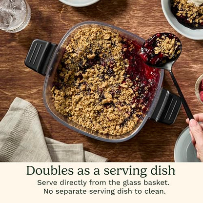 Cuisinart ClearView 4-Quart Air Fryer with Glass Basket and PFAS-Free Ceramic Nonstick Crisper Plate, 5 Cooking Functions, 2 Custom Presets, Adjustable Temperature up to 450°F, 3-Year Warranty, AFC-4