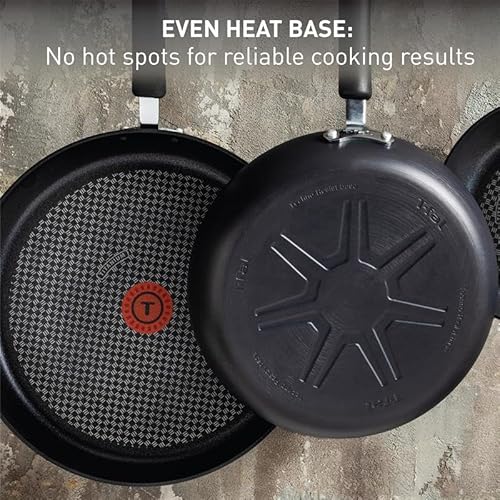 T-Fal Ultimate Hard Anodized Nonstick Pots and Pans Set 17 Piece, Nonstick Cookware Set with Fry Pan, Saucepans, Saute-Pan, Griddle, Dishwasher Safe, Onyx