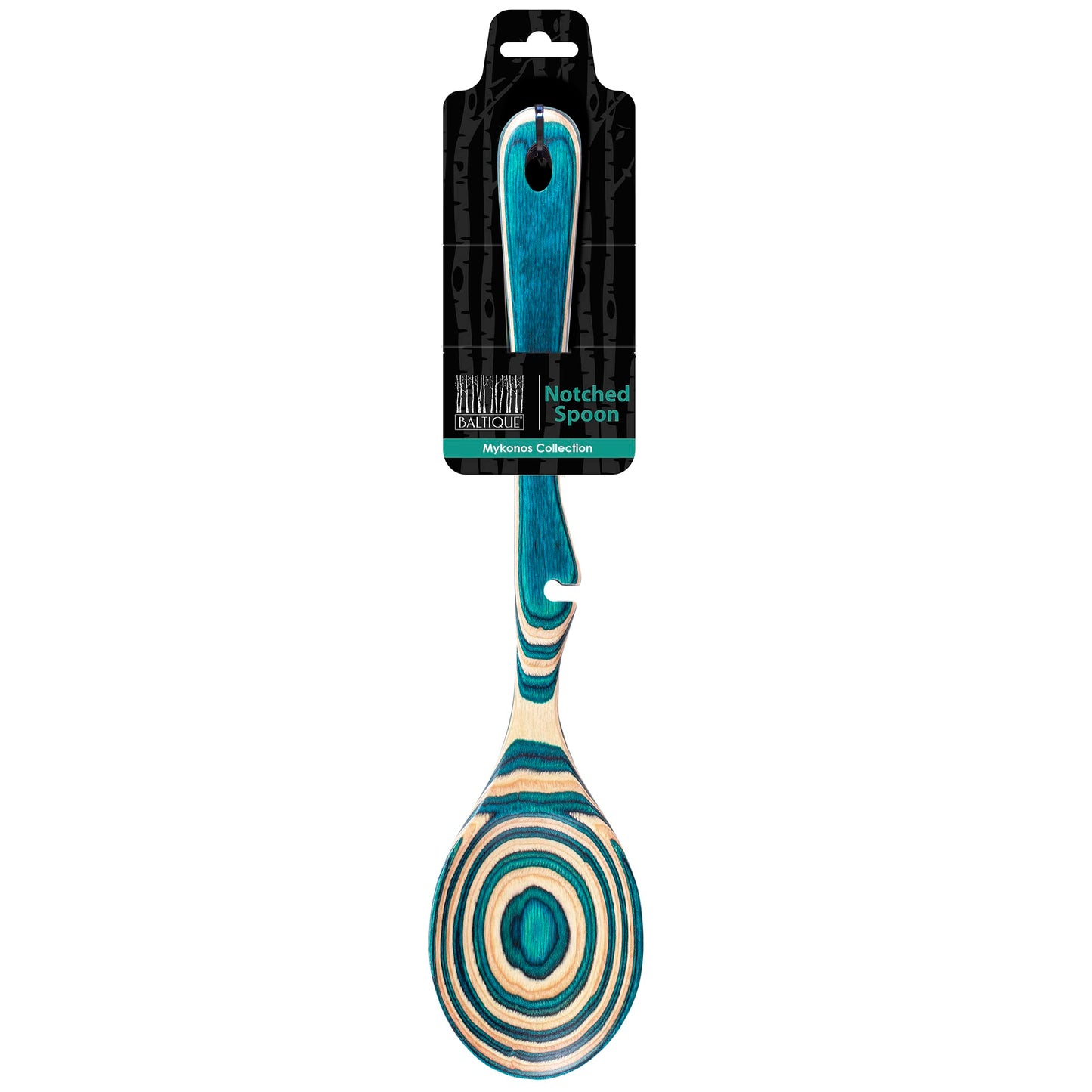 Totally Bamboo Baltique Mykonos Collection 12-1/2" Wooden Cooking Spoon with Spoon Rest Notch, Safe for Use on Nonstick