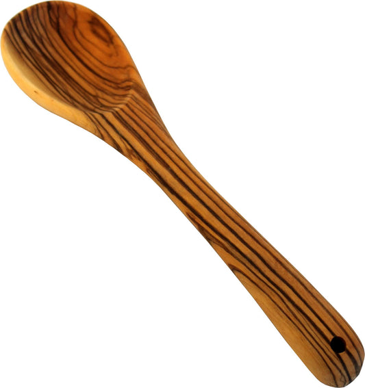 Holy Land Market Olive Wood Handcrafted Olive Wood Spoon, for Cooking, Eating or Serving (8 Inches)