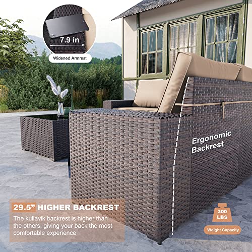 Kullavik 12 Piece Patio Furniture Set, Outdoor Wicker Sectional Sofa