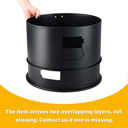 TCFUNDY 32" Vertical Charcoal Smoker Grill, Heavy-Duty BBQ Grill with Built-in Thermometer, 3 in 1 Grill and Smoker, Portable Meat Cooker with Air Vent for Outdoor Barbecue Cooking