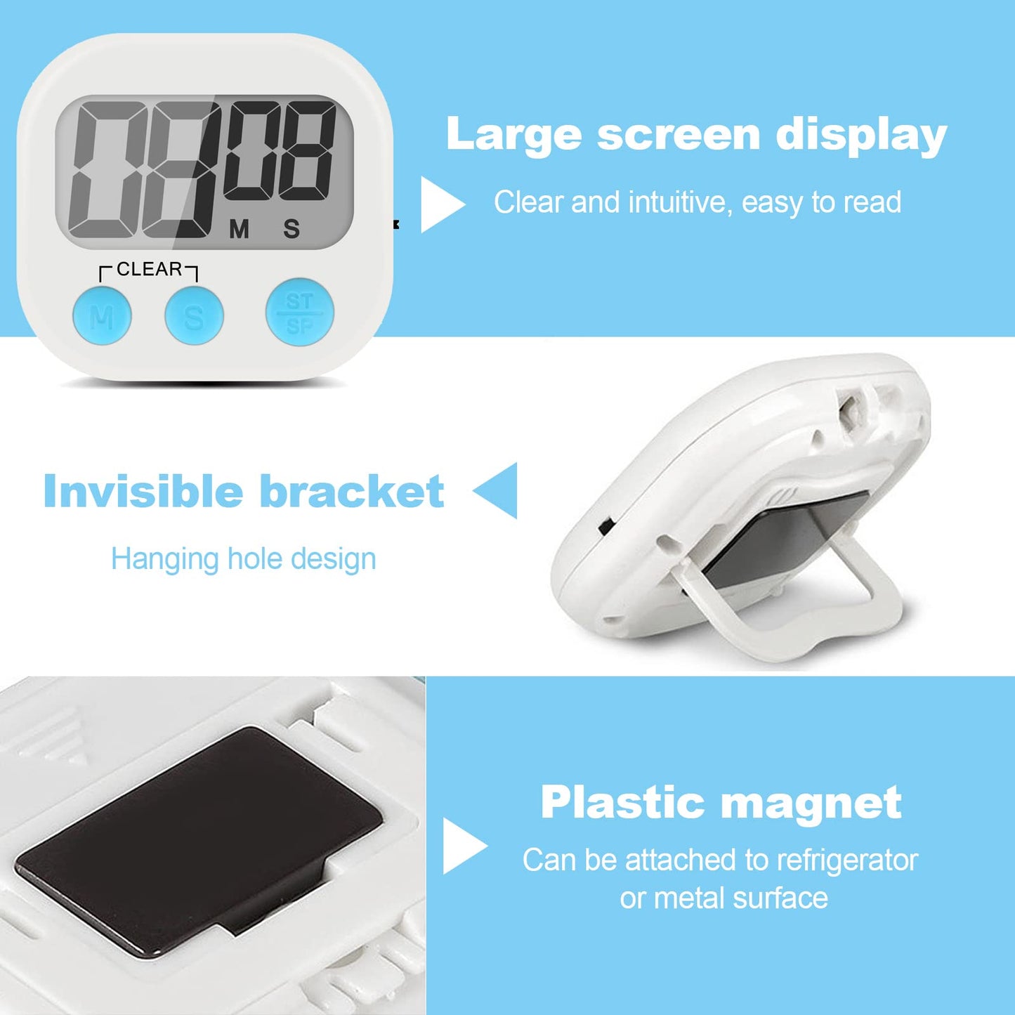 Candy and Deep Fry Thermometer with Pot Clip,Timer, Pack of 3