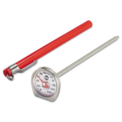 Rubbermaid Commercial Products Food/Meat Instant Read Thermometer, Pocket Size, Dishwasher Safe, Red, For Meat/Food Cooking and Grilling/Oven