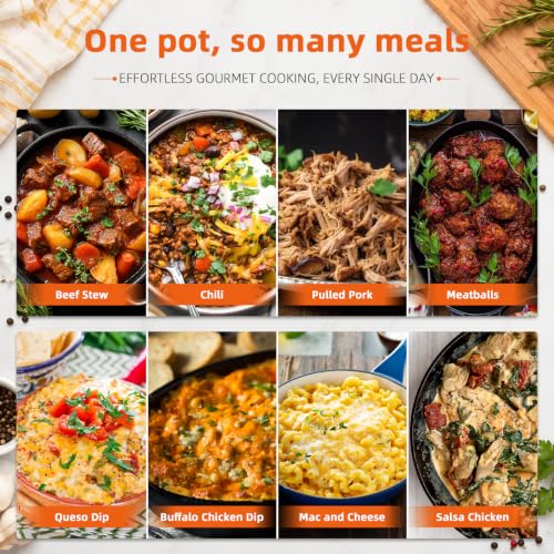 6 Quart Slow Cooker with Locking Lid, Includes 5 Liners, Serves 6-8
