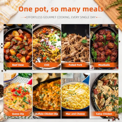 6 Quart Slow Cooker with Locking Lid, Includes 5 Liners, Serves 6-8