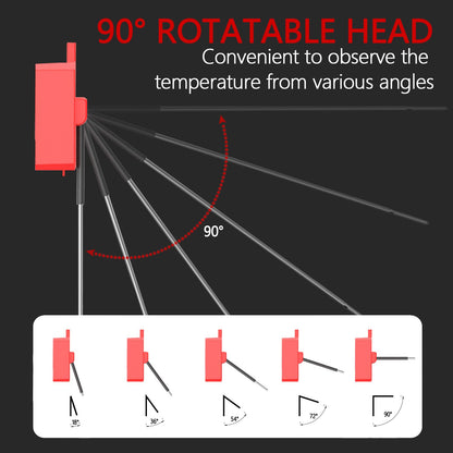 Timloon Waterproof Digital Candy Thermometer for Candy Making, Instant Read Cooking Thermometer with Pot Clip, Backlight LCD, 8" Long Probe, Temperature Alarm, ℃/℉ Switch for Kitchen, Outdoor BBQ