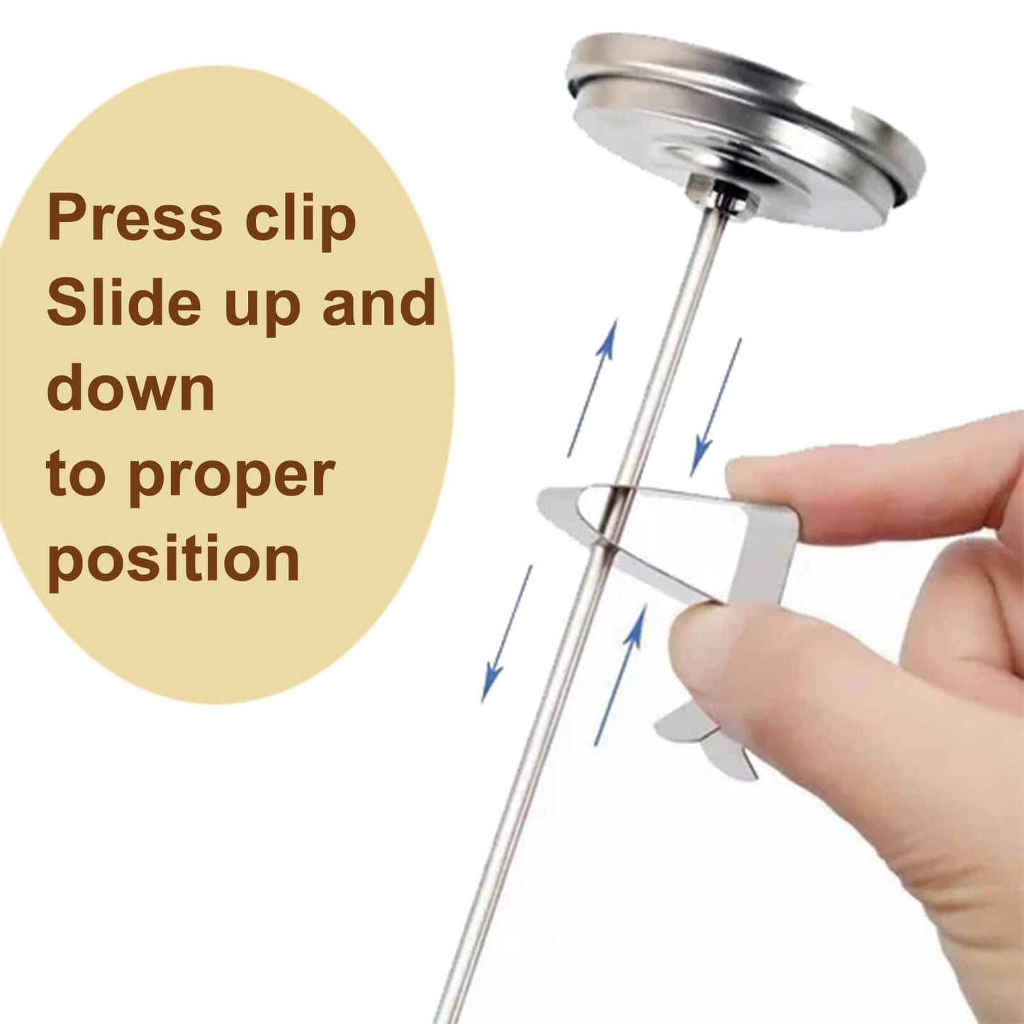 Meat Candy Deep Fry Thermometer - 2" Dial Thermometers 12" Long Stainless Steel Stem Cooking Meter for Grill, Turkey, BBQ (Pack of 2)