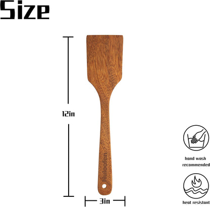 Wood Spatula for Cooking Wooden Kitchen Utensils for Nonstick Cookware Fried Spatulas Wooden Spatula Flat Turner for Baking Mixing Scraping Solid Turner Cooking Utensils Kitchen Accessories Tools
