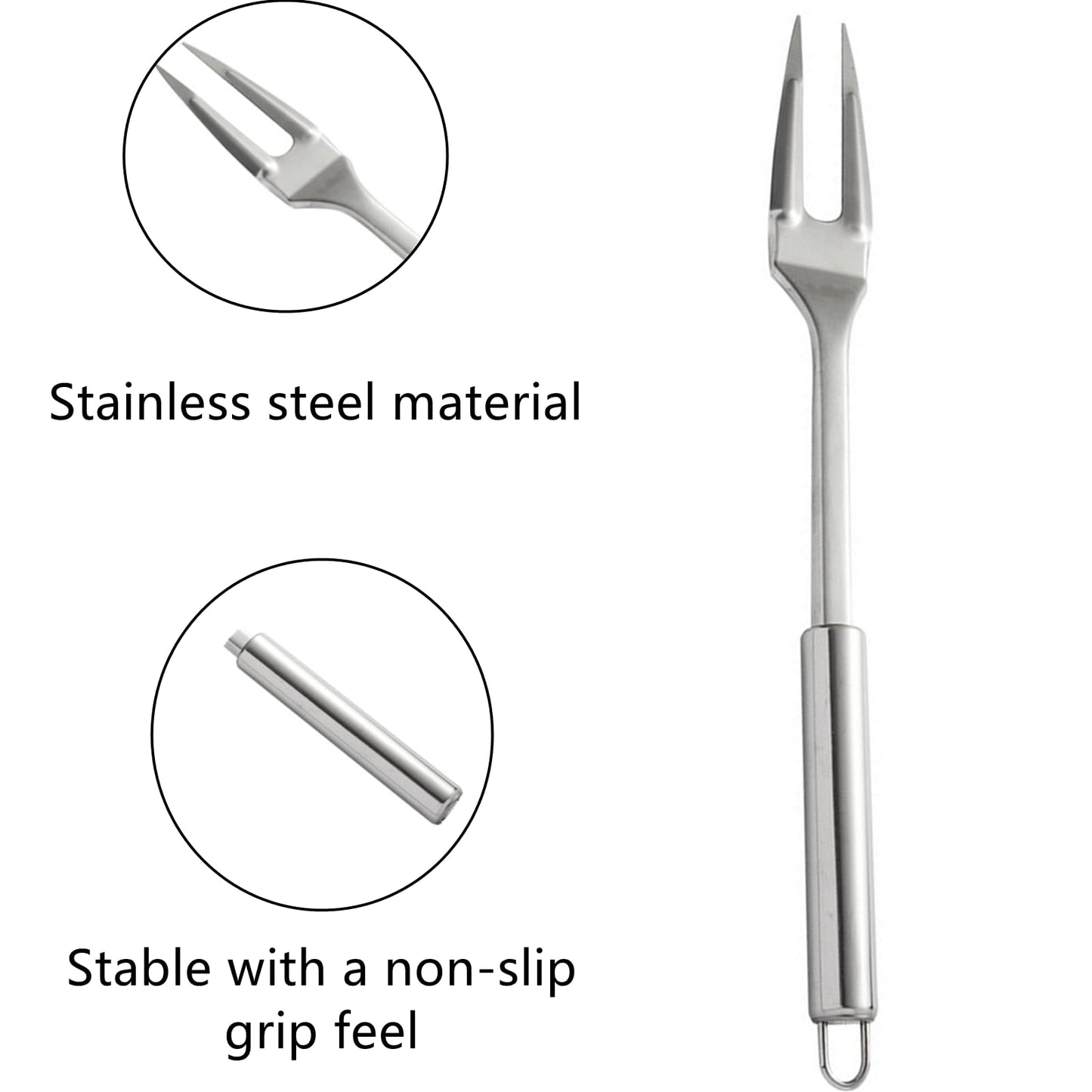 FJYXCHENXM Stainless Steel Carving Fork for Meat, 2 Pieces Meat Forks with Long Heat-Resistant Handle for Grilling, Cooking, Servin, Serving, 13 Inch