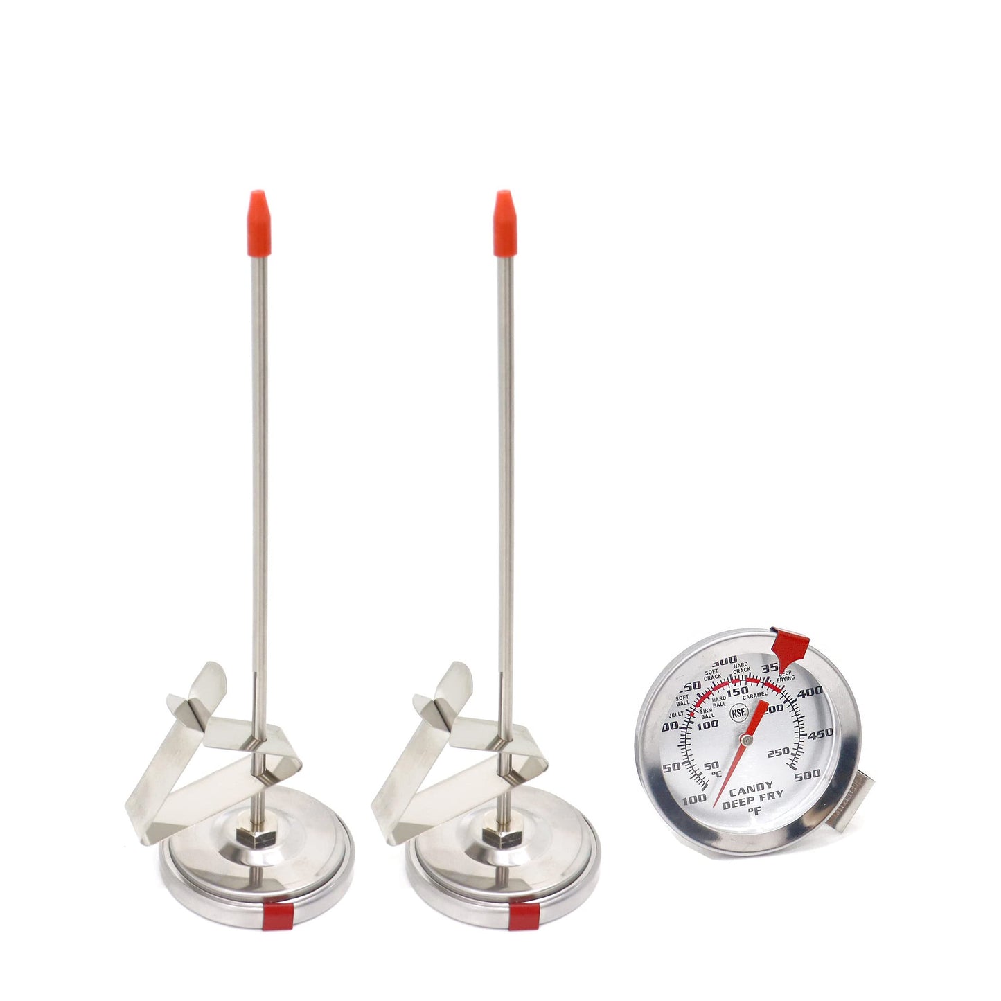 Candy Oil Frying Thermometer Turkey Thermometerwith Clip (2 Pack and 8 Inch Probe - Best Candy Thermometer for Candy Making,Tall pots,Candle,Candy Making,Deep Frying
