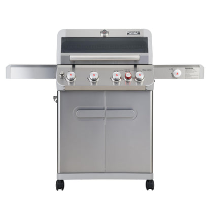 Monument Grills Outdoor Barbecue Stainless Steel 4 Burner Propane Gas Grill, 62,000 BTU Patio Garden Barbecue Grill with Side Burner and Knob Controls, Mesa415BZ