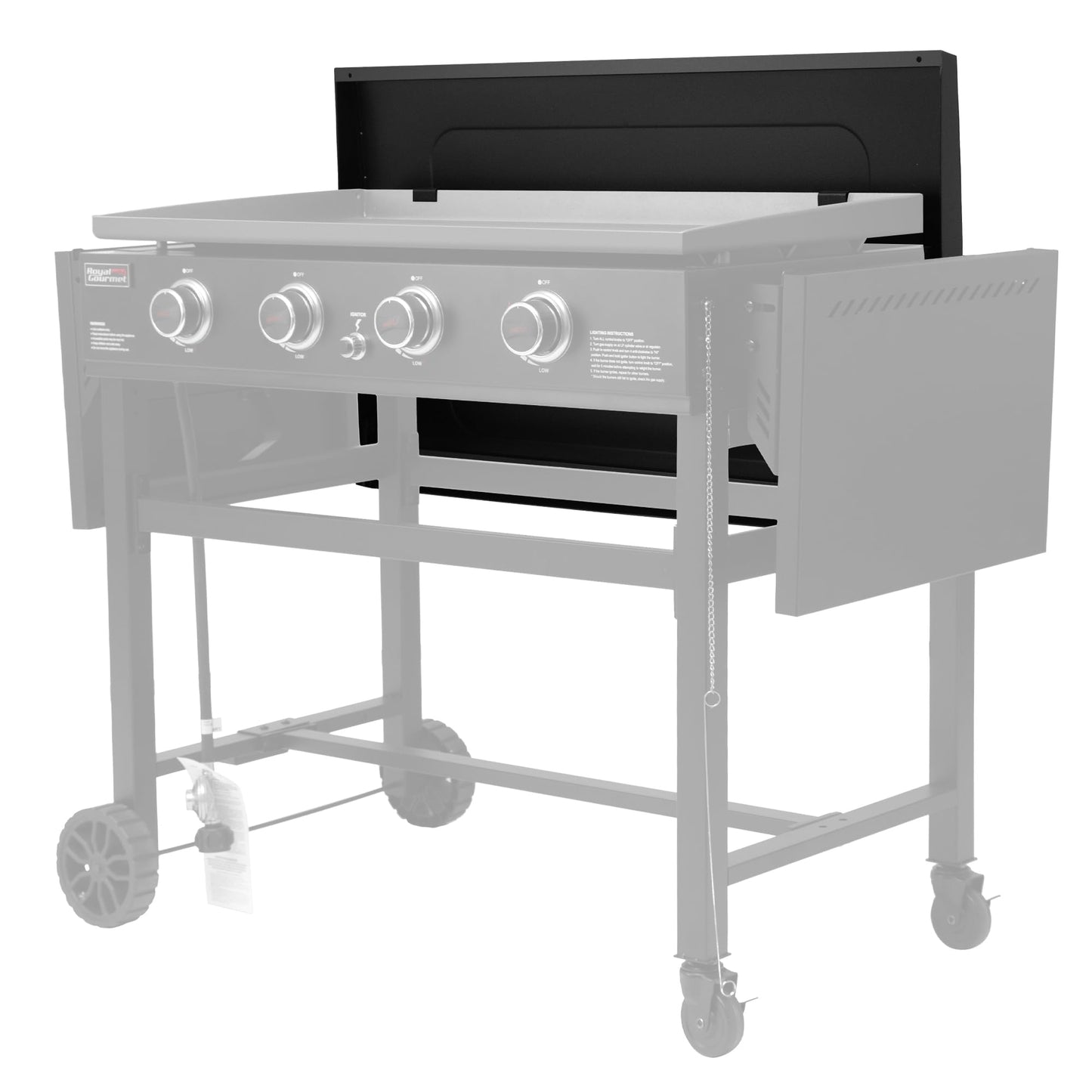 Grills House 38-Inch Griddle Lid, Hard Cover Fits Royal Gourmet 35-Inch 4-Burner Flat Top Gas Griddle, Grill BBQ Accessories, Ideal for Outdoor Cooking, Black, GD2400L-SC