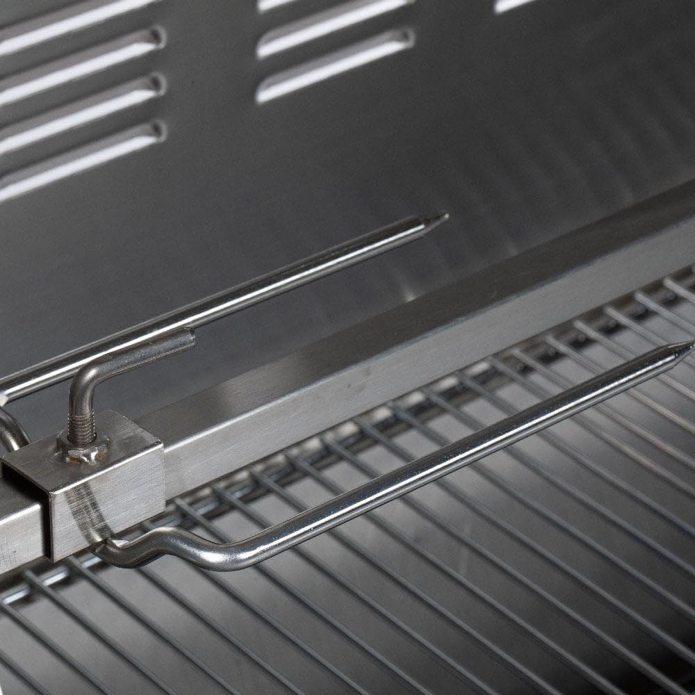 Titan Great Outdoors 13W Stainless Steel Rotisserie Grill Roaster with Glass Hood 85 LB Capacity