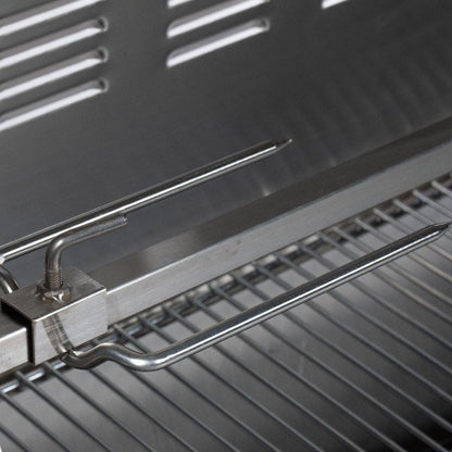 Titan Great Outdoors 13W Stainless Steel Rotisserie Grill Roaster with Glass Hood 85 LB Capacity