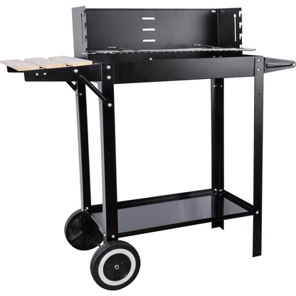 gzcmxh Charcoal Grill: Outdoor cooking Charcoal with side wood board - Charcoal Grill with Wheel and Handle for Outdoor, Camping (black)