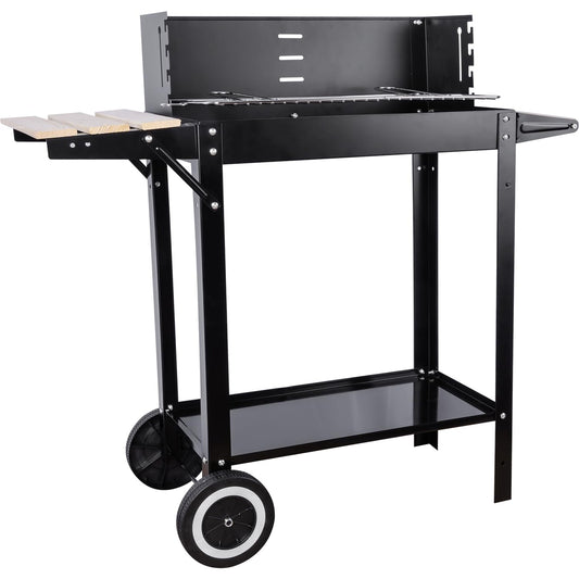 gzcmxh Charcoal Grill: Outdoor cooking Charcoal with side wood board - Charcoal Grill with Wheel and Handle for Outdoor, Camping (black)