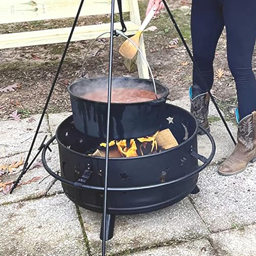Cuisiland 20QT Cast Iron Dutch Oven with Lip Lid & Bail Handle – Extra Large Pre-Seasoned Campfire Pot for Outdoor Cooking, Baking, Roasting & Stews – Heavy-Duty Cookware for Camping & Backyard Use
