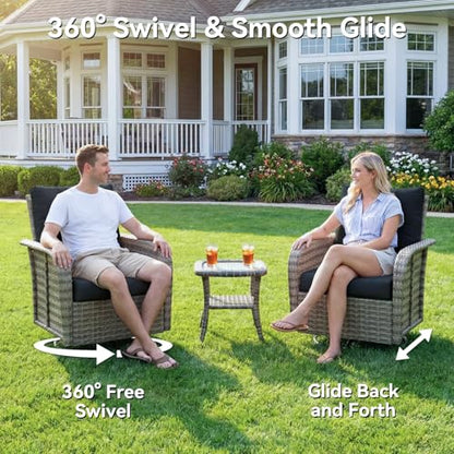 LazySunsets Luxury 8 Piece Patio Furniture Set, Black