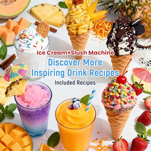 Slushie Machine, 85OZ Ice Cream Maker, Smart Frozen Drink Maker, 6 Presets