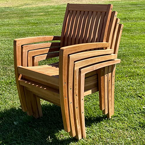 Bayview Patio: Indonesian Grade A Teak Outdoor Patio Dining Set with Table and Chairs (Hawken Oval Table - 118", 11-Piece)