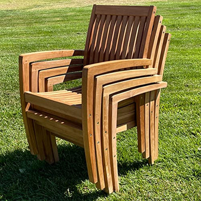Bayview Patio: Indonesian Grade A Teak Outdoor Patio Dining Set with Table and Chairs (Hawken Oval Table - 118", 11-Piece)