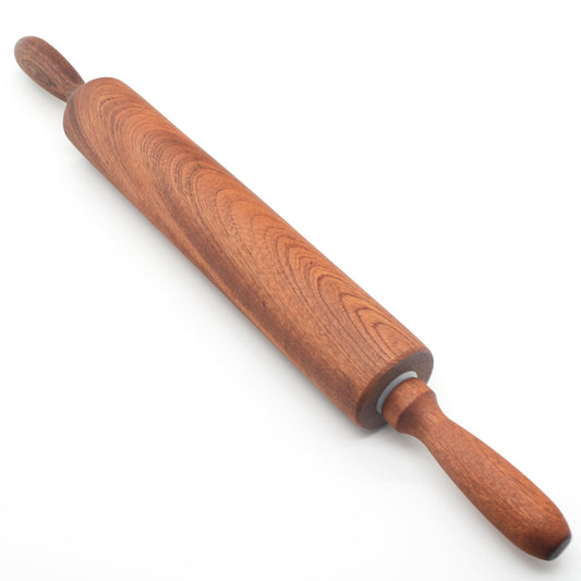 TUSIWIT Classic Sapele Wood Rolling Pin With Handles,Baking Wooden Rolling Pin （17''L x 1.77"W)