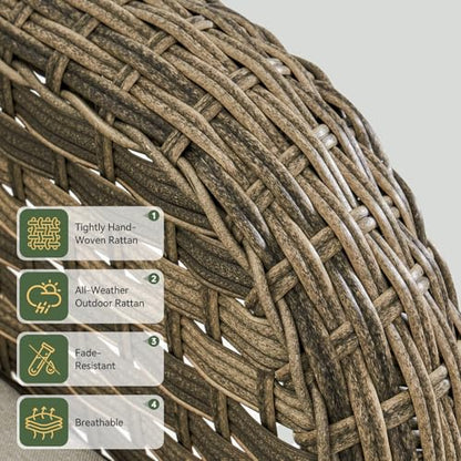Aoxun 12-Piece Wicker Patio Furniture Set with 44" Fire Pit Table