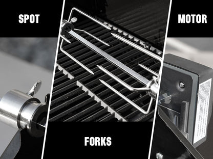 Monument Grills 6-Burner Convertible Natural Gas Smart bbq Grill Stainless Steel Denali 605 with Rotisserie Kit