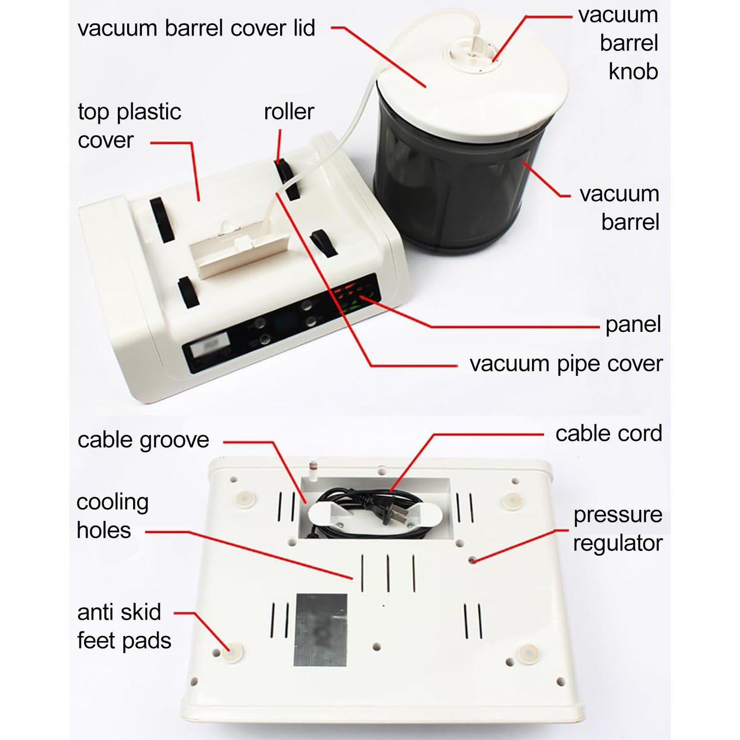 Vdniduir Commercial Vacuum Meat Tumbler Marinating Machine,Hamburger Pickling Machine, for Chicken/Beef/Bacon,Meat & Vegetable