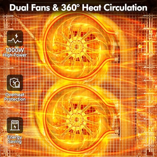 Food Dehydrator Machine 12 Stainless Steel Trays 1000W Meat Dehydrator for Home Use, 24H Timer & 195℉ Temperature Control Food Dryer for Jerky Fruit Herbs Mushroom Dog Treats